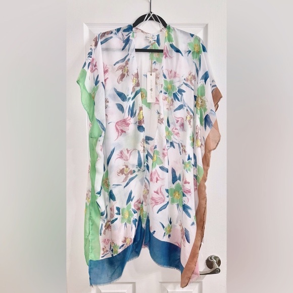 Floral Kimono Swimsuit Cover-Up NWT M - Picture 1 of 7